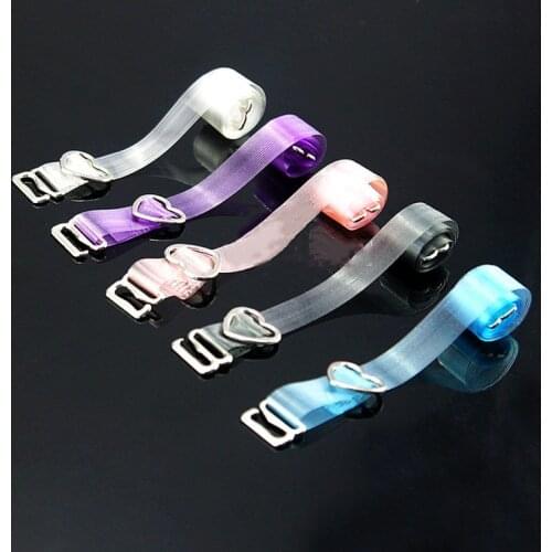 1 Pair High Elastic Stripe Transparent Bra Underwear Strap Button Adjustable Invisible Clear Crystal Shoulder Straps