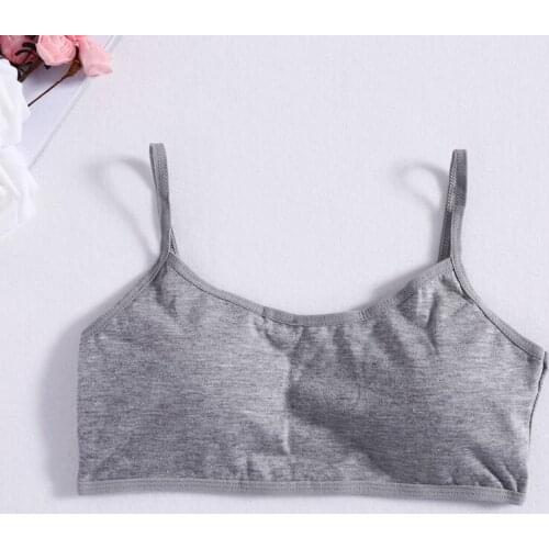 3pcs/set Young Girls Solid Soft Cotton Bra Puberty Teenage Breathable Underwear Sport Training Bras for 8 9 10 11 12 13 14 years