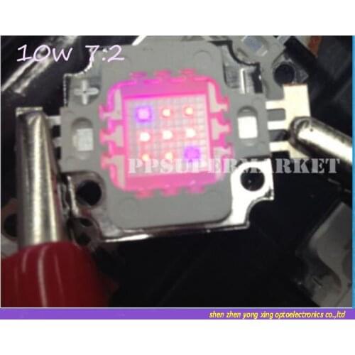 10pcs 10W Red 660nm + Royal Blue 450nm 7:2 LED for Plant Grow Growth lights