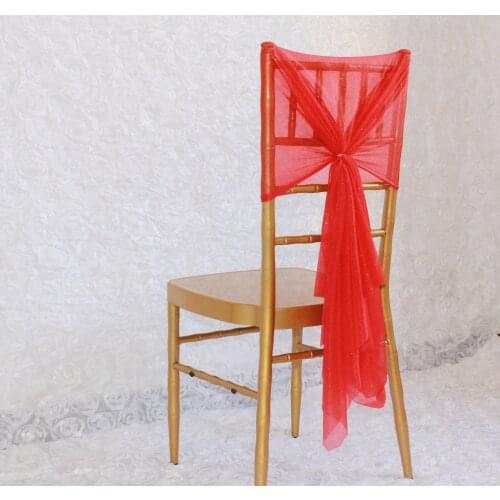 10pcs Red Chair Back Ribbon Chair Back Decoration Sweet Chair Cover Chiffon Sashes Bow Wedding Party Tie
