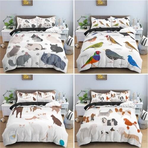 Cartoon Animals Pattern Duvet Cover Luxury Cozy Bedding Set For Bedroom With Pillowcase Single Twin King Size Bedclothes 2/3Pcs