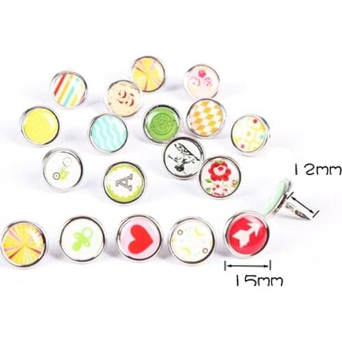 20PCS Mixed Pattern Round Metal brads scrapbooking embellishment For DIY Craft Accessories home Decoration 12x15mm WD0033-19