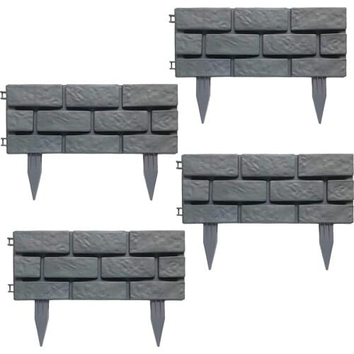 4Pcs Garden Border Imitation Brick Effect Detachable Splicing Fencing Outdoor Decoration