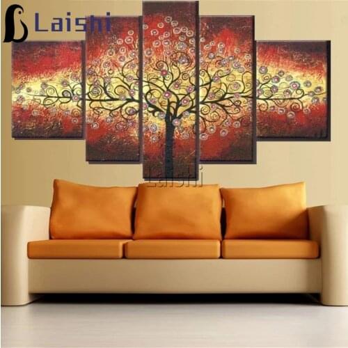5pcs set Diamond Embroidery Landscape Abstract tree Diamond Mosaic,Diamond Pattern,DIY Diamond painting Full square Round drill