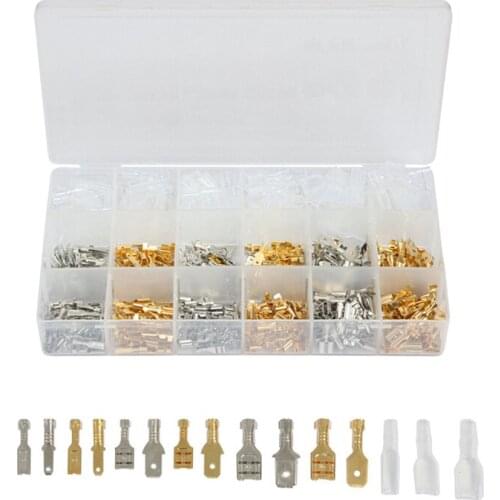 540Pcs Crimp Terminals Insulated Seal Electrical Wire Connectors2.8/4.8/6.3mm Crimp Terminal Connector Assortment Kit