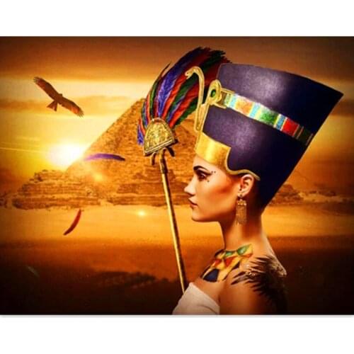 5D diy diamond painting Egyptian women Pyramid,full square round diamond embroidery full display mosaic cross stitch home decor