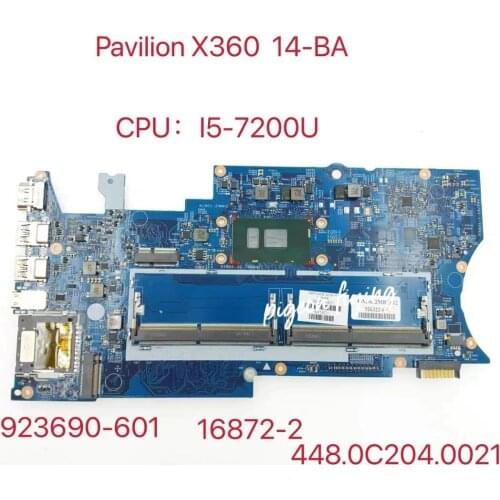 923690-601 para HP Pavilion x360 14-BA Laptop motherboard CPU: I5-7200U DDR4 16872-2 448.0C204 0021 100% Test Ok