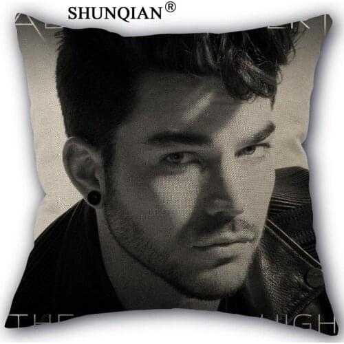 Adam lambert Pillowcase Custom Cotton Linen Square Decorative Pillow Cases Cover Zippered 45x45cm one side