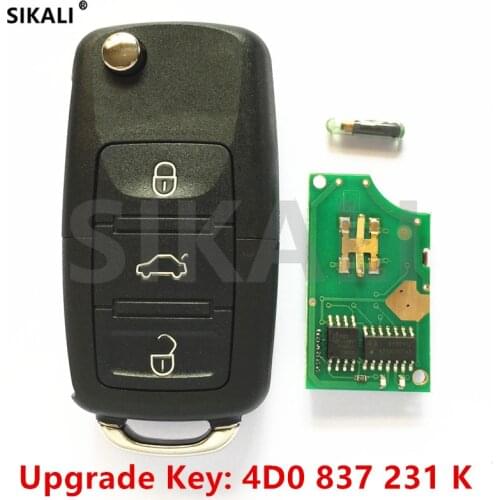 SIKALI Car Remote Key Upgrade for Audi 4D0837231K 4D0 837 231 K 433.92MHz for Audi A6 S6 RS6 A8 TT 1996 - 2006