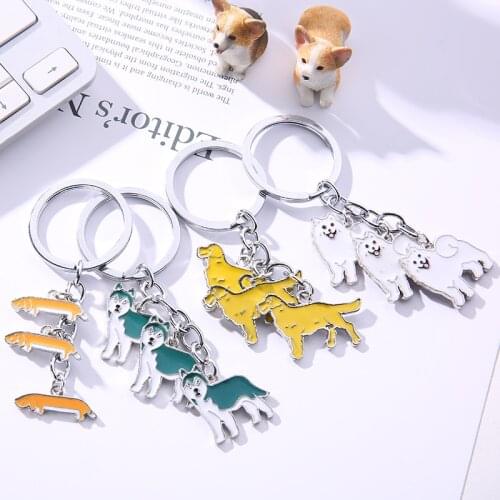 NEW Tag key dog Keyring dachshund Keychain Dog lovers gift Fashion jewelry bag keychains woman handbag charms lovely dogs
