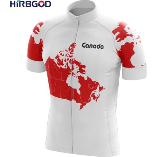 HIRBGOD Polyester Quick Dry Cycling Jersey Male Short Sleeve Cycling Shirt for Canada Series Map Pattern Bike Top,TYZ1001-01