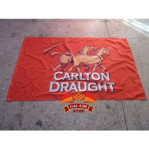 Carlton Draught flag,Big Ad Wikipedia banner, the free encyclopedia 100% polyester 90*150 CM flag,flag king