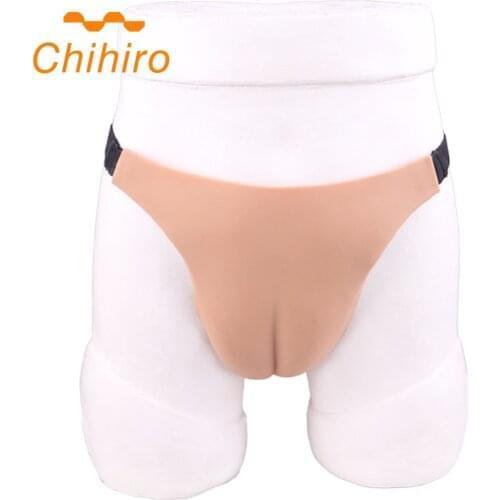 Chihiro Silicone Artificial Fake Vagina T-shaped Pants Camel Toe Panties Underwear for Crossdress Transgender Shemale Cosplay