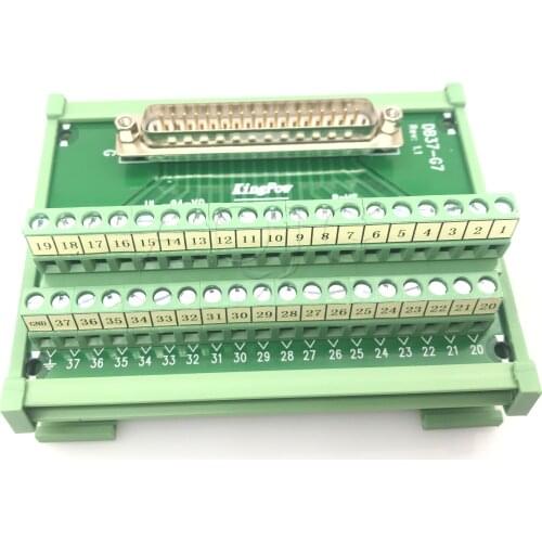DB37 M7 DR37 G7 male female 37pin port to Terminal block adapter converter PCB Breakout board Din Rail Mounting with Shell