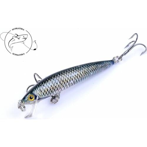 1Pcs 7.5cm/5.4g 3D Painting Sea Fishing Baits Minnow Lures Crankbait Wobblers Artificial Hard Pesca Isca Gear For Lake River