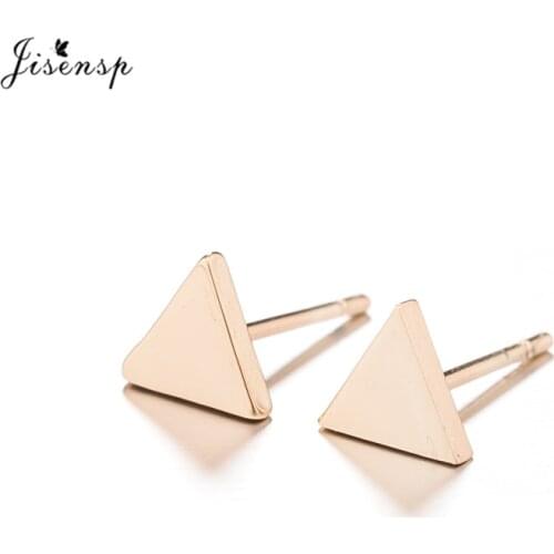 Jisensp New Arrival Geometric Triangle Stud Earrings Women Simple Triangle Earrings Solid Triangle Earring for Party Gift