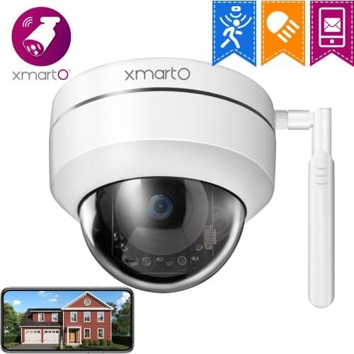 XMARTO 2K HD Dome PTZ Wireless Security Camera with Auto Tracking and Audio, Indoor/Outdoor WiFi , Night Vision, Weatherproof