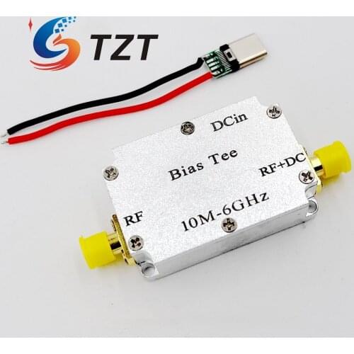 TZT Microwave Capacitors RF Feed Box Bias Tee Coaxial Feed RF Blocking 10M-6GHz Low Insertion Loss
