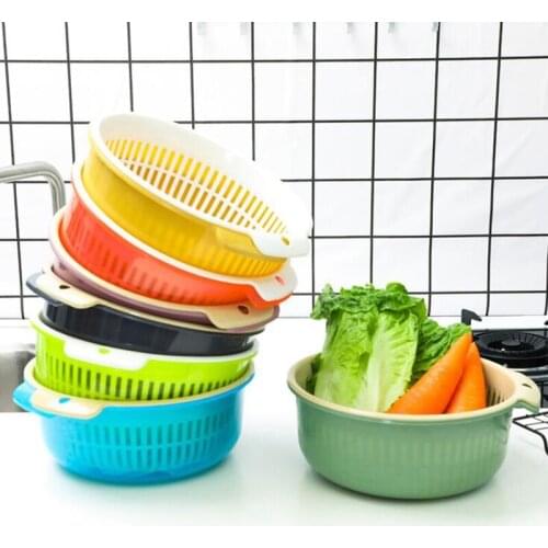 Multifunctional Double-layer Separation Design Basket PP Material Wash Fruit Baskets Vegetables Fruits Blankets For Home Kitchen