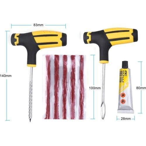 Rovtop Car Tire Repair Kit Auto Bike Car Tire Tyre Cement Tool Auto Bike Tubeless Tire Tyre Puncture Plug Garage Car Accessories