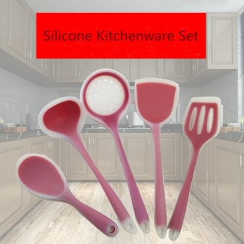 5Pcs Kitchen Utensil Set Silicone Kitchen Tools Non-Stick Cooking Tools Set Spoon Shovel Colander Cooking Utensil for Kitchen