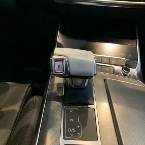 For Audi A6 C8 2019 2020 Carbon Fiber Stickers Car Gear Shift Knob Cover Trim Gear Head Cover Frame Interior Sticker Trims