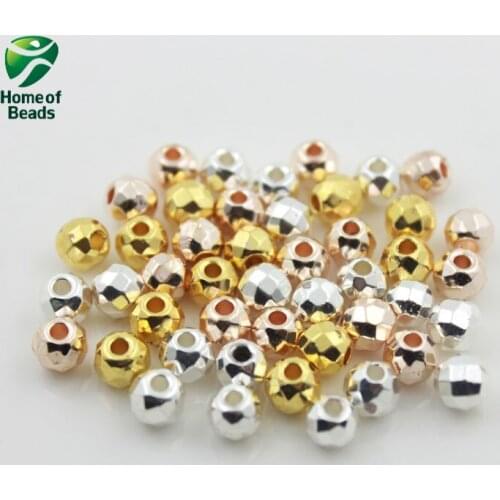 New Arrival Hematite Faceted Loose Gold Silver Color Rose Gold Beads 4MM For DIY Jewelry Making (50 Pieces/lot) CPHB1005