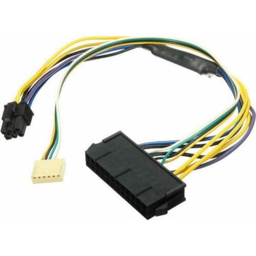 New 24Pin Female to 2 Port 6Pin Male 18AWG ATX Power Supply Cable Adapter For HP Z220 Z230