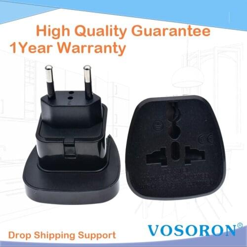 1pcs Good Quality with safety door UK/AU/US to EU Converter Adaptor Electrical socket Europe Travel power conversion plug