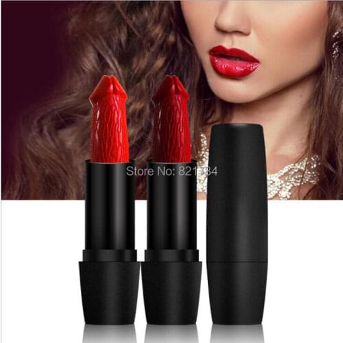 Brand 20colors Creative styling Penis Shape makeup lipstick new mushroom head matte handmade lip stick 3.8g