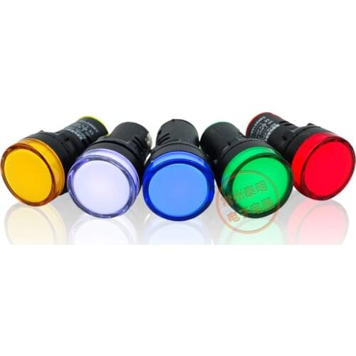 AC/DC 24V 22mm 5pcs/lot Panel Indicate Led Signal Light Brightness Warterproof Indicator Indicating Lights Hole Size AD16-22D/S