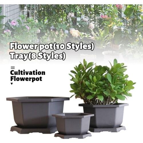 Plastic Flower Pot Retro Style Imitation Purple Sand Pots Flower Bonsai Tree Plant Succulent Flower Pots Home Garden Supplies