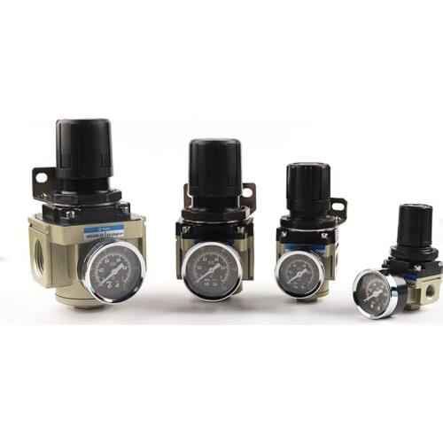 AR2000-02 G1/4'' Pneumatic Pressure regulator Mini Air Relief Control Compressor Regulator Treatment Units Valve Gauge Fitting