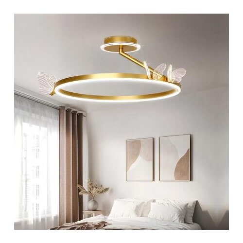 Light luxury master bedroom ceiling light butterfly crystal modern simple hanging light Nordic dining room creative lighting