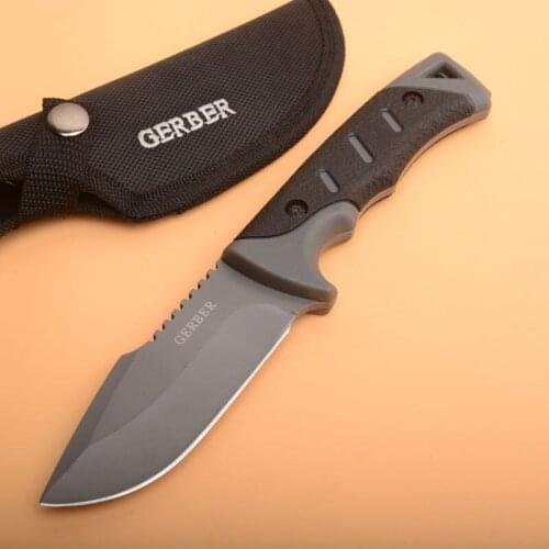 Rose Deer Tactical Survial Self-Defense Straight Knife ABS Handle Fixed Blade Knife for Climbing, Riding, Camping