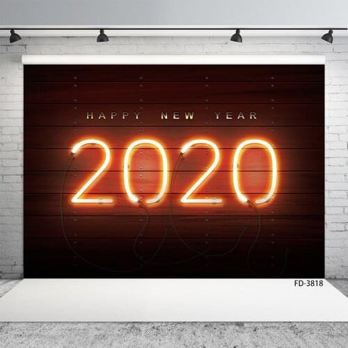 Happy New Year 2020 Light Lamplight Phorography Background Cloth Baby Shower Child Portrait Backdrop Decor Photo Studio Props