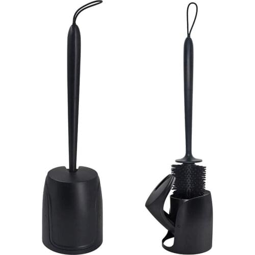 Toilet Brush with Holder, Silicone Brush Toilet Brush Cleaner for Bathroom Cleaning Supplies