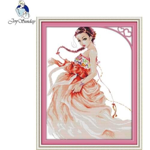 Joy sunday figure style Beautiful cross stitch fabric count size stampes patterns embroidery painting for hand make craft