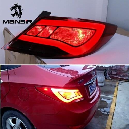 LED Car Taillight Tail Lamp Brake Reversing Reverse Rear Fog Light For Hyundai Accent Solaris 2012 2013 2014 Dynamic Turn Signal