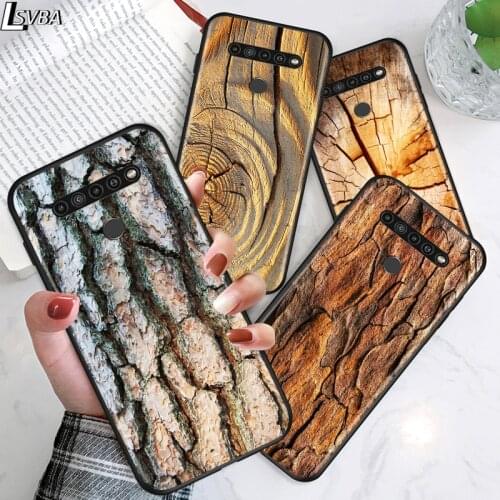 Texture Wood for LG G8 G8S G8X V30 V35 V40 V50 V60 ThinQ Q60 K40 K50 K51 K61 K71 K92 K62 Soft Black Phone Case