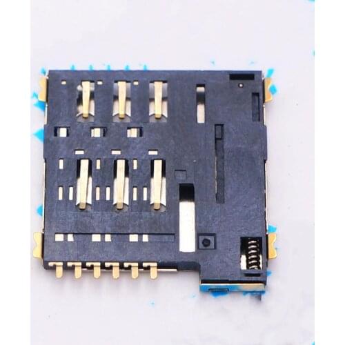 Hi quality copper Micro SIM 6p card holder small card self elastic SIM card slot push mobile card holder ultra thin 1.3mm