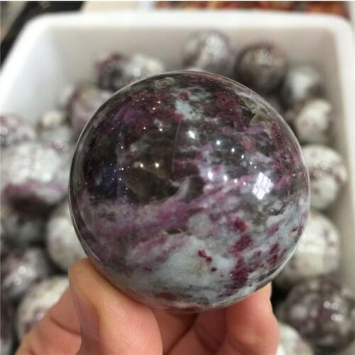 1pcs Pretty natural stones and minerals purple tourmaline stone sphere reiki healing crystals ball for home decoration