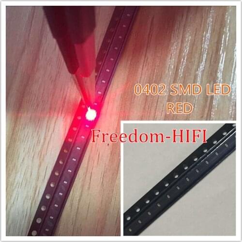 100PCS 0402 Led Surface Mount free Shipping 0402 Red Smd/smt Led Super Bright Lamp Lights-emitting Diodes 0402 SMD LED 620-625NM