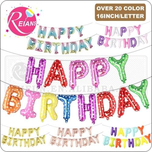 16inch helium air Letters Alphabet Happy Birthday, Letter Foil Balloon Rose Gold Baby Shower Birthday Party Decoration Supplies