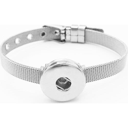 Stainless Stee 18mm Snap Button Jewelry Fashion Stainless Steel Charm Bracelet&Bangles BY097