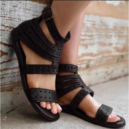 2021Summe New Womens Fashion Retro Roman Flat Heel Soft Bottom Western Sandals Leisure Fashion Non Slip VersatileHot Sale KP050