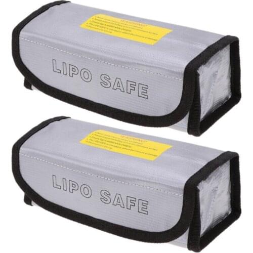 28EA 2x Fireproof Lipo Battery Bags Waterproof Explosion-proof Case Portable Lipo Battery Storage Container for Drones