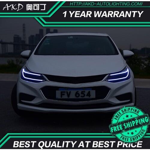 AKD tuning cars Headlight For Chevrolet Chevy Cruze 2017-2018 Headlights LED DRL Running lights Bi-Xenon Beam Fog angel eyes