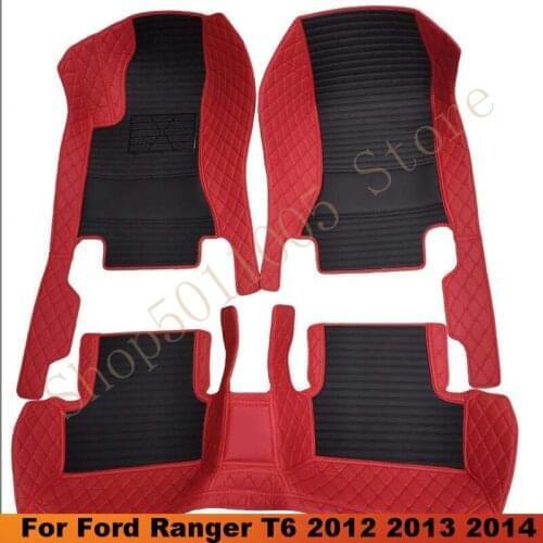 Car Floor Mats For Ford Ranger T6 2012 2013 2014 LHD Auto Rugs Covers Interior Decoration Carpets Styling Accessories