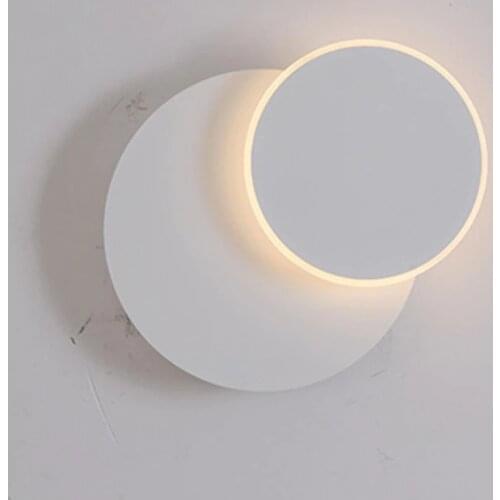 White/ Black Modern Loft Cearative Bedroom Wall Lamp Removable Round Bathroom Study Room Aisle Light Led Wall Sconce